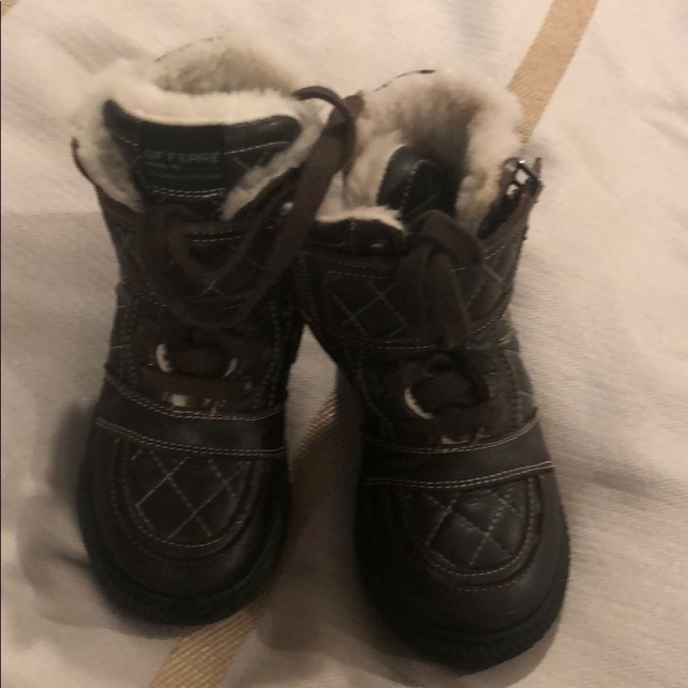 GF Ferre natural leather and fur toddler shoes - Picture 2 of 8